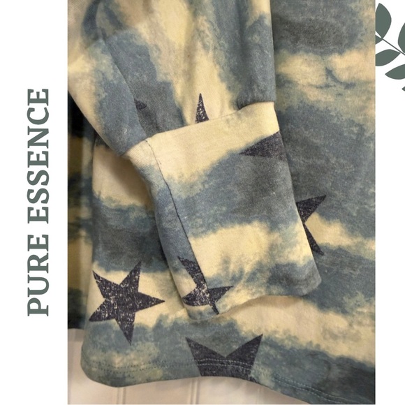 Pure Essence Star Print Long Sleeve Top – Made in Canada – XXL - Picture 4 of 6